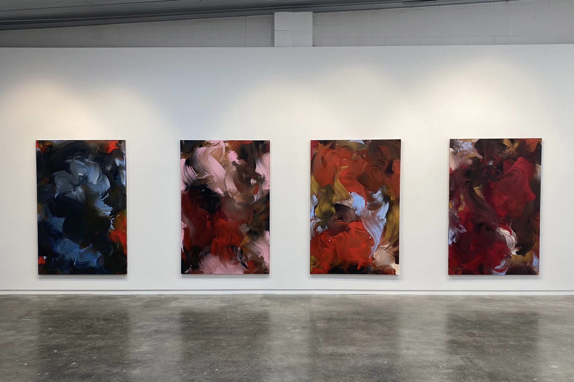 Erin Lawlor, Seasons (Winter),(Spring), (Summer), (Autumn), 2020, Oil on Canvas, 190 x 130 cm (EACH)