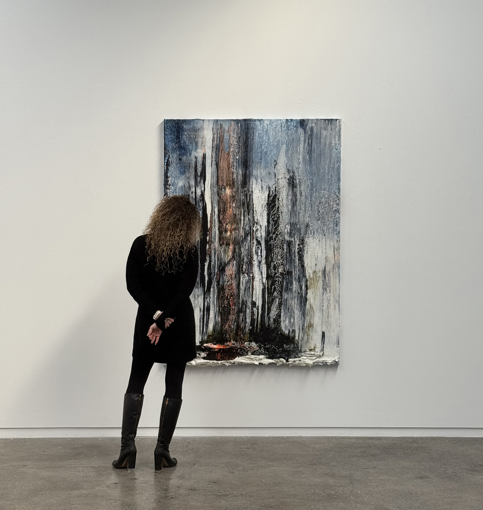 Koen Delaere, Crystal, 2024, PIGMENTS, INK, ACRYLIC MEDIUM, OIL PAINT MEDIUM ON CANVAS, 180 x 130 x 4 cm