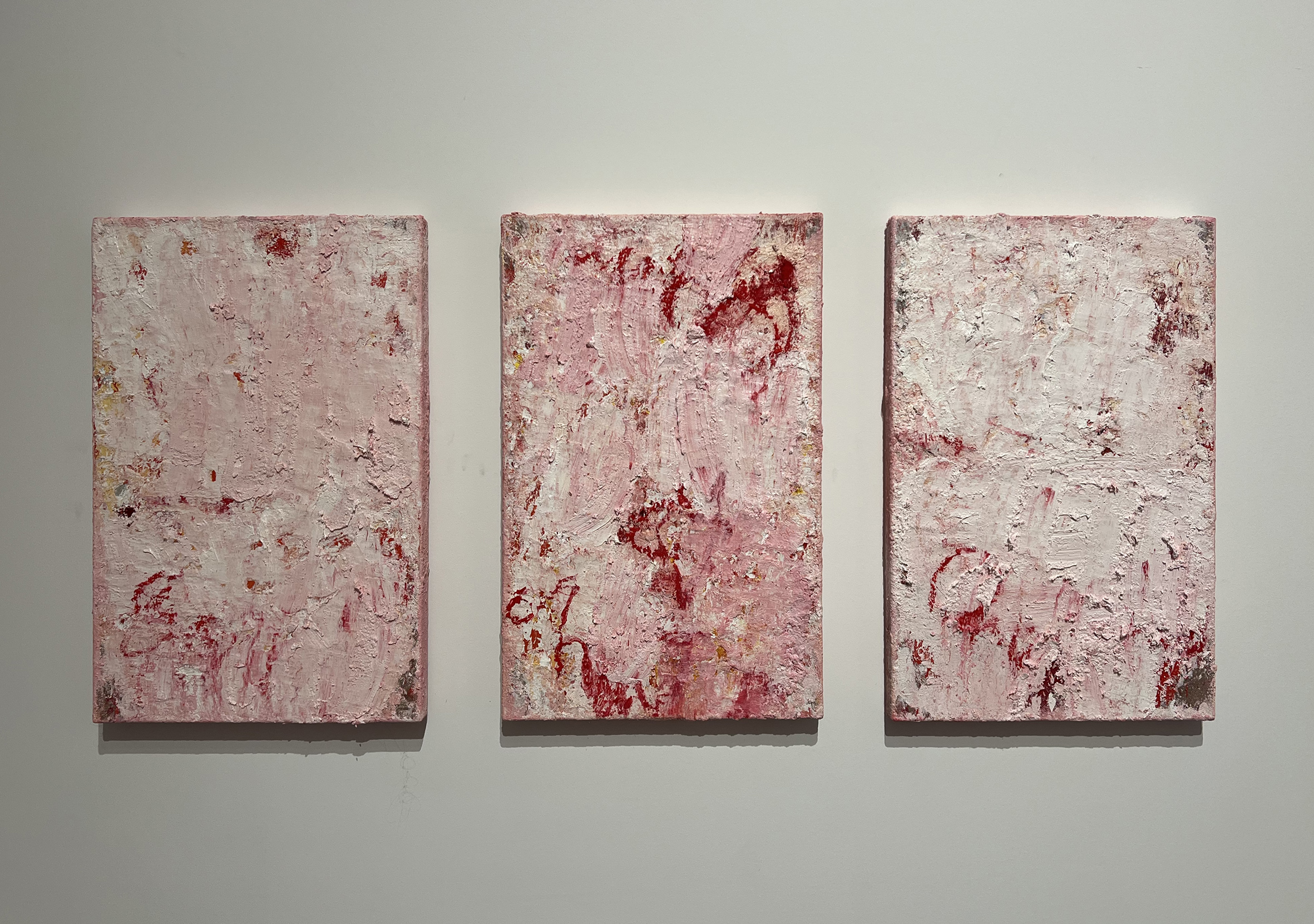 Messiaen 1, 4, 2 2024, Oil on linen, 60 x 40cm each