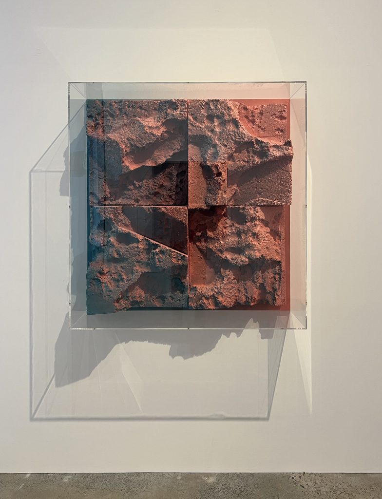 rosErampagE, 2024
spray paint on polystyrene & 
wood in acrylic glass box
110 x 110 x 37 cm