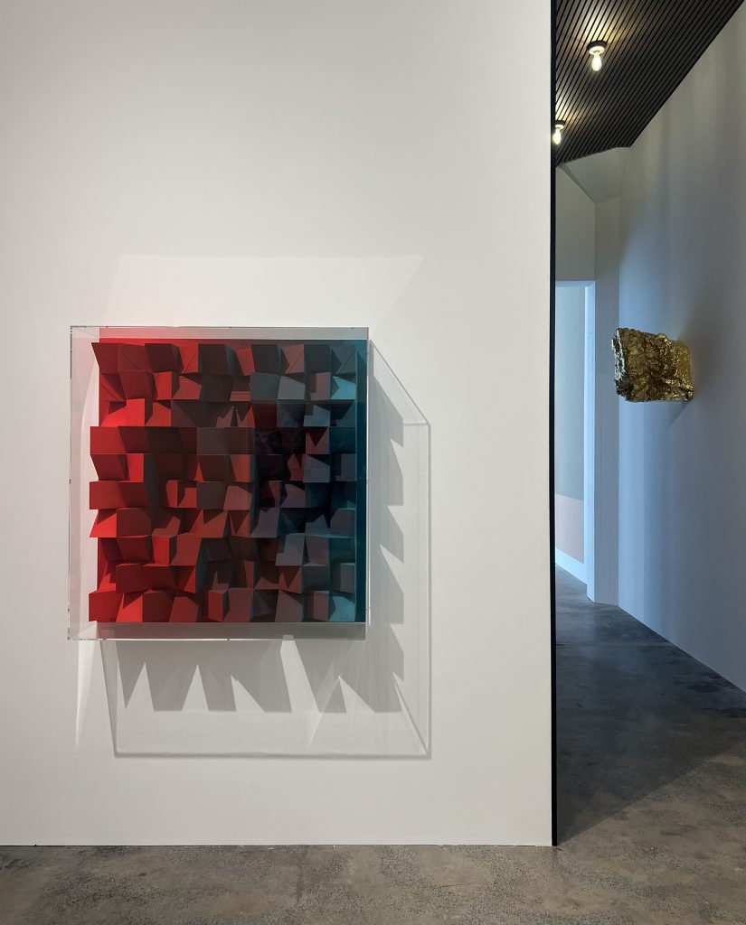 flambOyant, 2024
spray paint on polystyrene & 
wood in acrylic glass box
110 x 110 x 29 cm